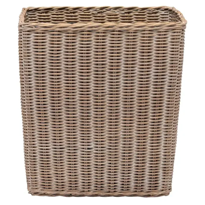 Kardia Rattan Rectangular Wastebasket (Mocha Whitewashed)