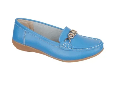 Kasbah Gold Trim Loafers – AZURE BLUE