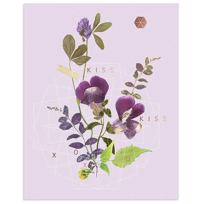 Kiss Kiss 11″ x 14″ Art Print Copper Details Unframed Gift for Her