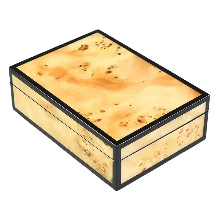 Lacquer Hinged Keepsake Box 7×5 (Mappa Burl)