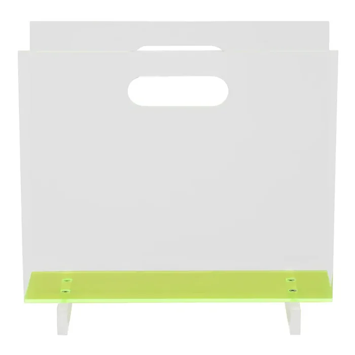 Laurel Acrylic Magazine Holder (Clear/Chartreuse)