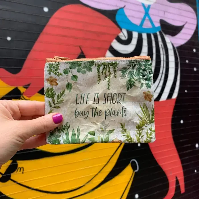 Life Is Short Buy The Plants Zipper Wallet 5.25″ x 4.25″