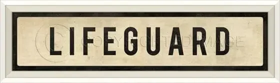 Lifeguard Framed Framed Sign 26″ x 8″