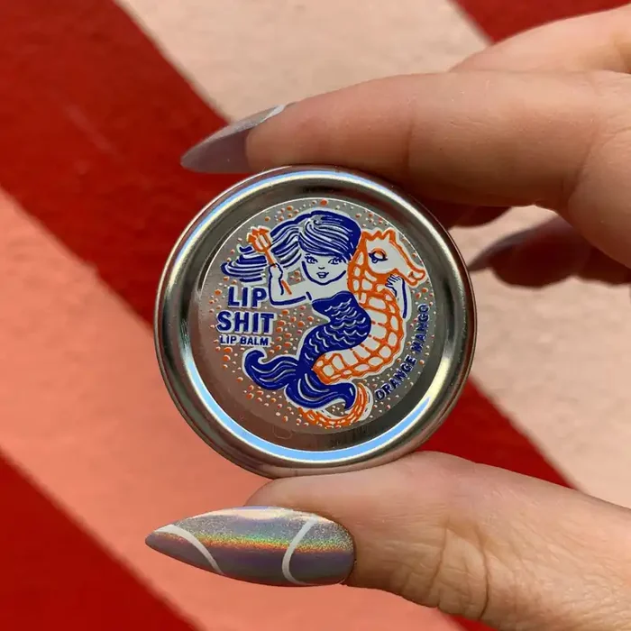 Lip Shit Lip Balm in Orange Mango Beeswax Formula Lip Moisturizer in Tin .3oz BlueQ at GetBullish