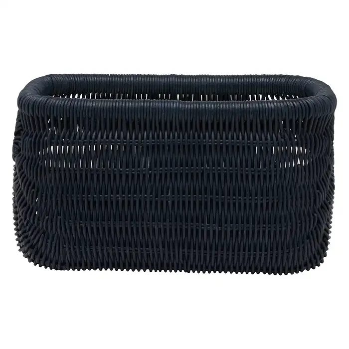 Lorain Rattan Double Toilet Paper Holder (Navy)