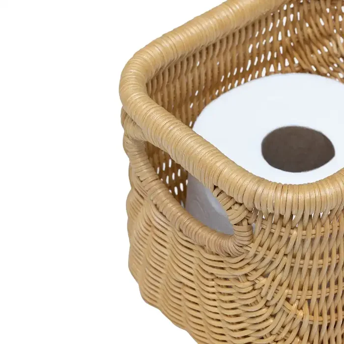 Lorain Rattan Single Toilet Paper Holder Set of 2 (Light Honey)