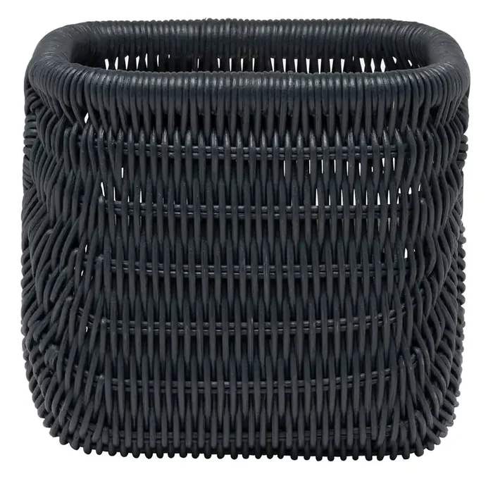 Lorain Rattan Single Toilet Paper Holder Set of 2 (Navy)