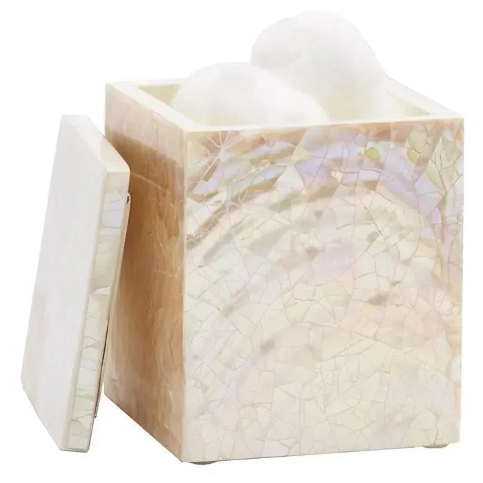 Lugano Pearl White Shell Narrow Canister