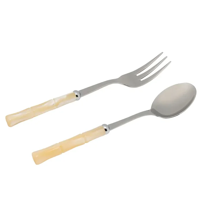 Lulu Ivory/Polished Silver 2-Piece Serving Set