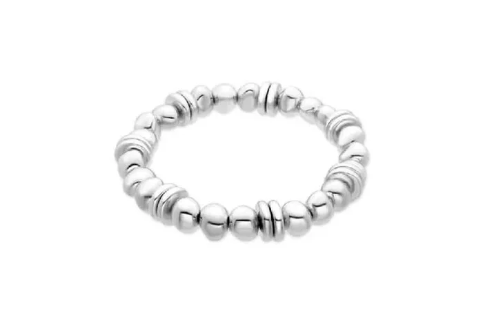 Luxenter Ziodea Sterling Silver Bracelet – Unique Modern Bangle, Semi-Precious Stones