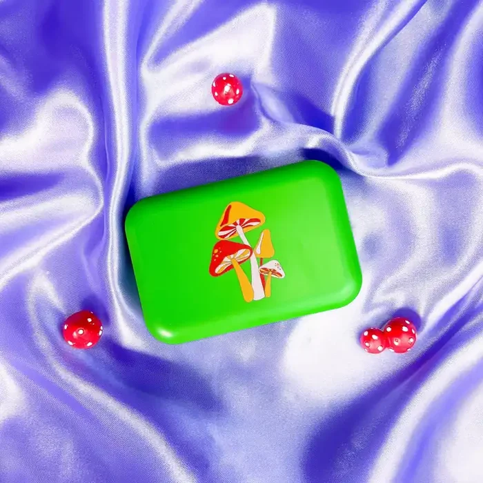 Magic Mushroom Mini Storage Box Small Portable Stash Case Organizer 5″ x 3″