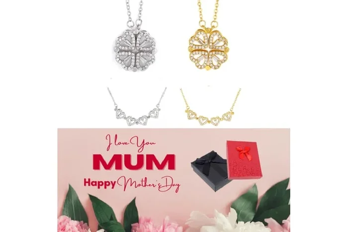 Magnetic Charm: Enchanting Four Leaf Necklace with Gift Box