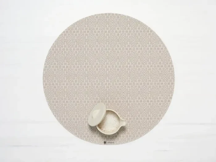 Martha Stewart x Chilewich Boxwood 15″ Round Place Mats Set/4 (Flax)