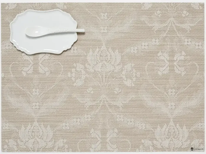 Martha Stewart x Chilewich Damask Rectangle Place Mats Set/4 (Flax)