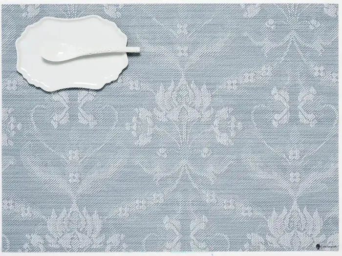 Martha Stewart x Chilewich Damask Rectangle Place Mats Set/4 (Sea)