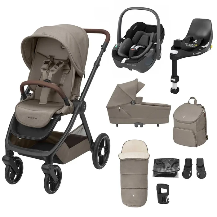 Maxi-Cosi Oxford+ 9 Piece Complete 360 Bundle in Twillic Truffle