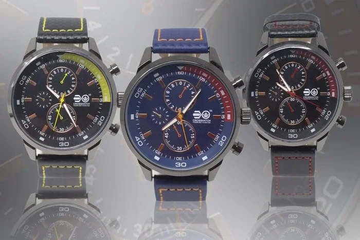 Men’s CRS76 Crosshatch Analogue Watch – Durable PU Strap