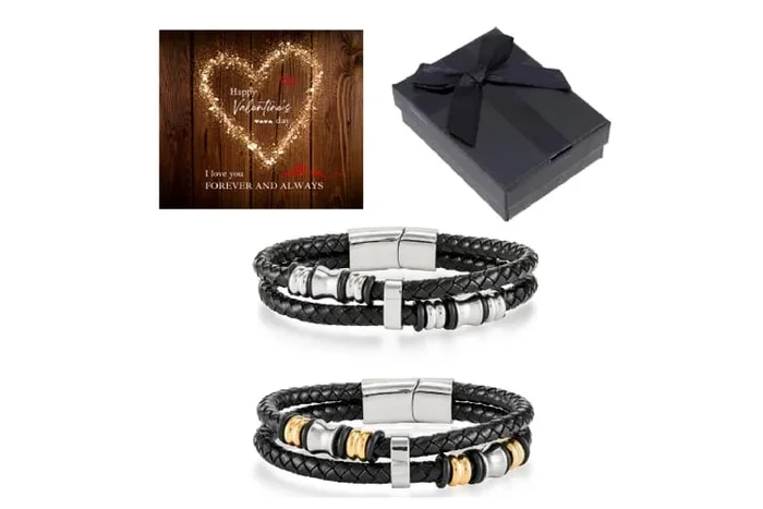 Men’s Luxe Leather Bracelet – Perfect Valentine’s Gift