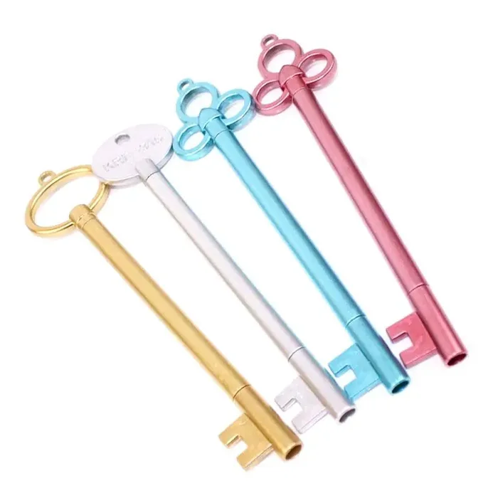 Metallic Victorian Key Gel Pens – Set of 4