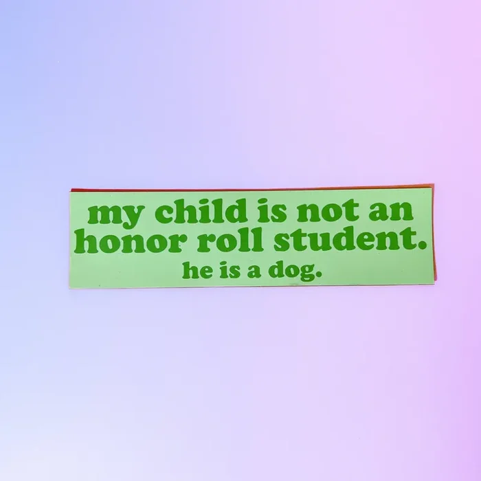 My Child Is Not An Honor Roll Student. He Is A Dog Green Bumper Magnet Fridge Magnetic Surface Decor
