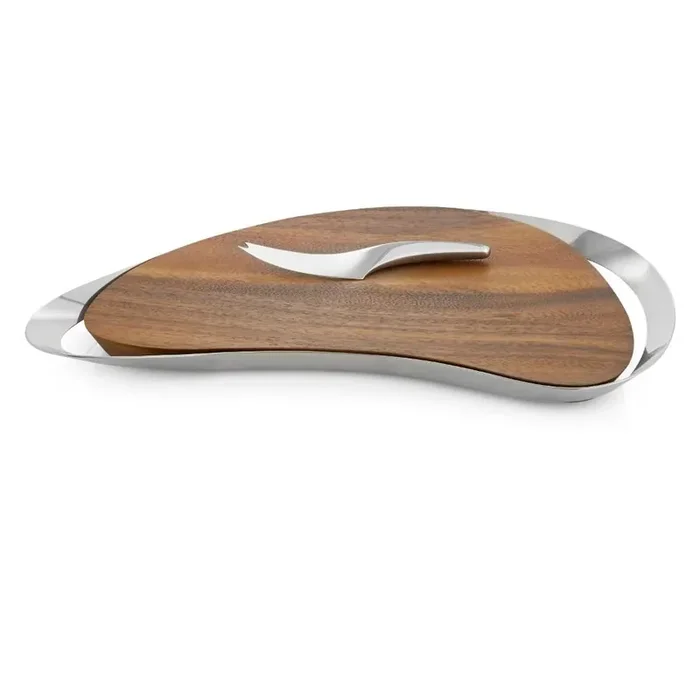 Nambe Pulse Cheese Board with Knife