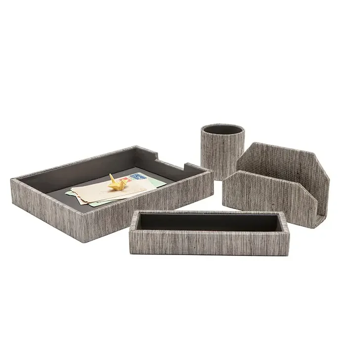 Napali Dark Gray Office Accessory Set/4