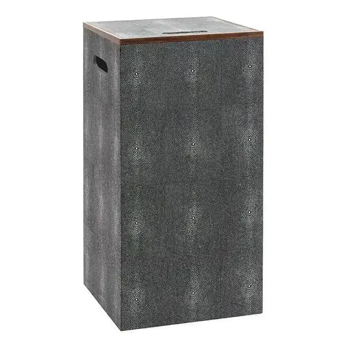 Northwich Square Faux Shagreen Hamper (Cool Gray)