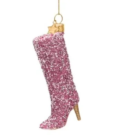 Ornament Glass Opal Pink Diamond Boot – Vondels