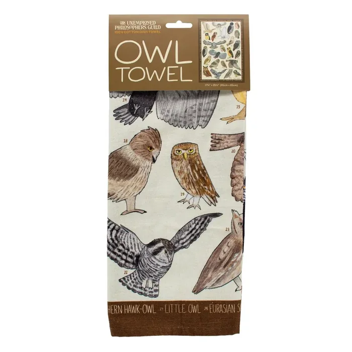 Owl Towel Night Bird Kitchen Tea Dish Towel 17.25″ x 25.5″