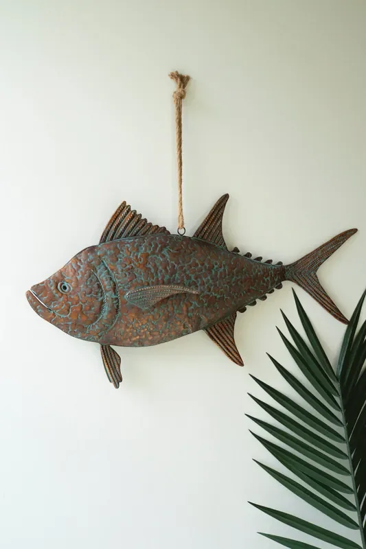 Patina Copper Finish Hanging Tuna