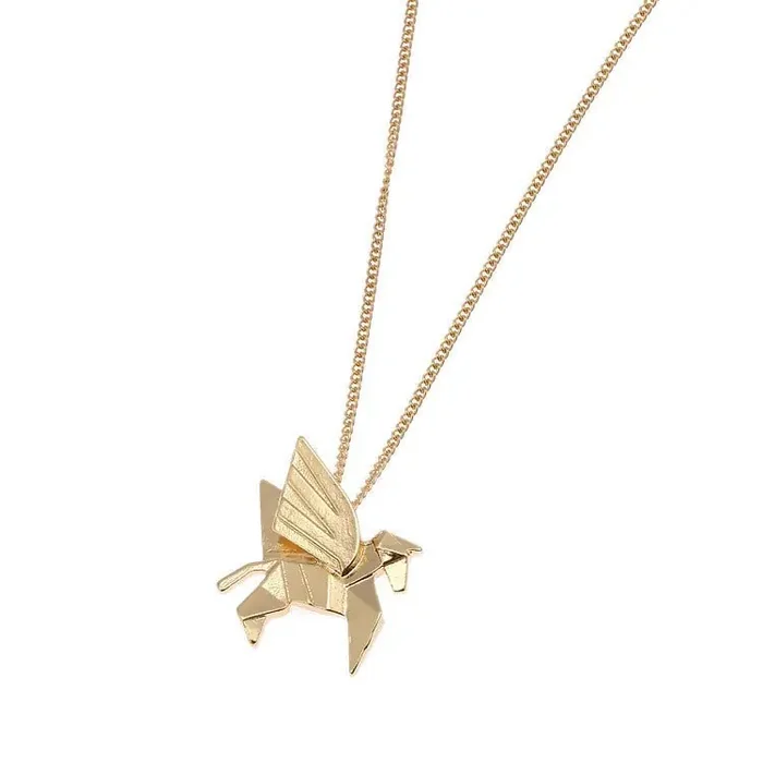 Pegasus Geometric Pendant Necklace in a Gift Box Gold or Rose Gold)