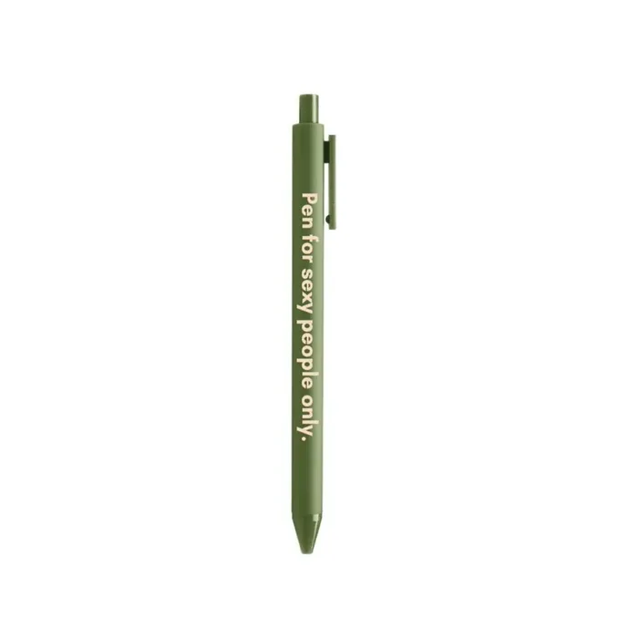Pen For Sexy People Only Pen ? Gel Click Pen in Olive Green