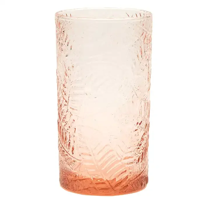 Peyton Pink Hand Blown Highball Glasses Set/4