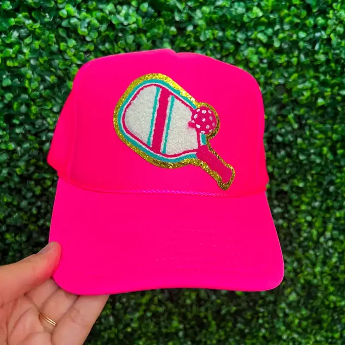 Pickleball Queen Puff Trucker Hat • Neon Pink