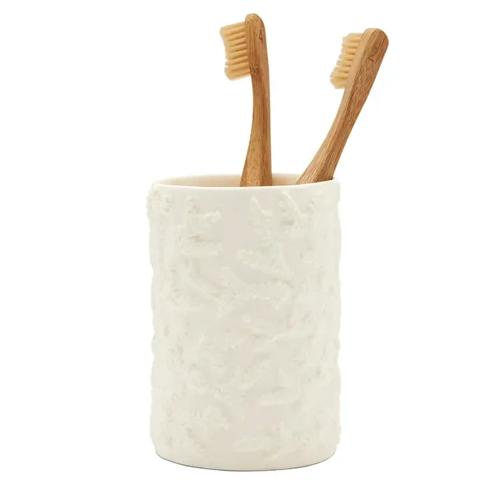 Pigeon & Poodle Alanya White Porcelain Brush Holder