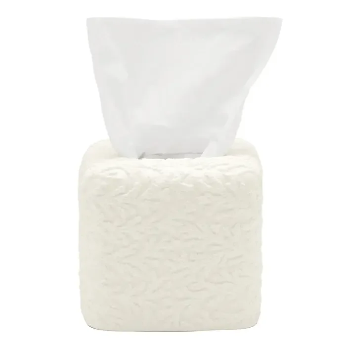 Pigeon & Poodle Alanya White Porcelain Tissue Box