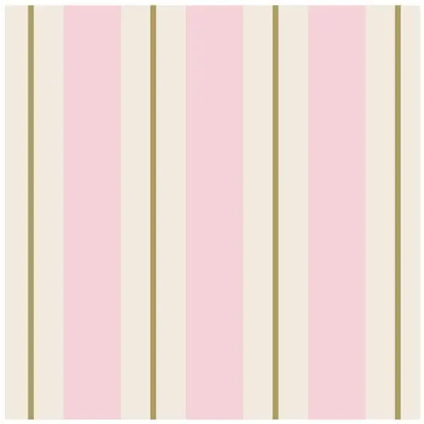 Pink & Gold Awning Stripe Cocktail Napkin