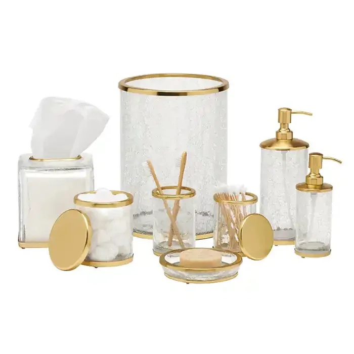Pomaria Glass/Stainless Steel Bathroom Accessories (Brushed Gold)
