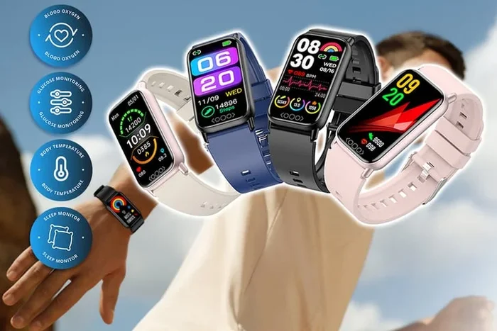 Pulse Pro Smart Fitness Watch – AMOLED Display, Bluetooth 5.0, IP68 Water-Resistant, Long Battery Life, Silicone Strap