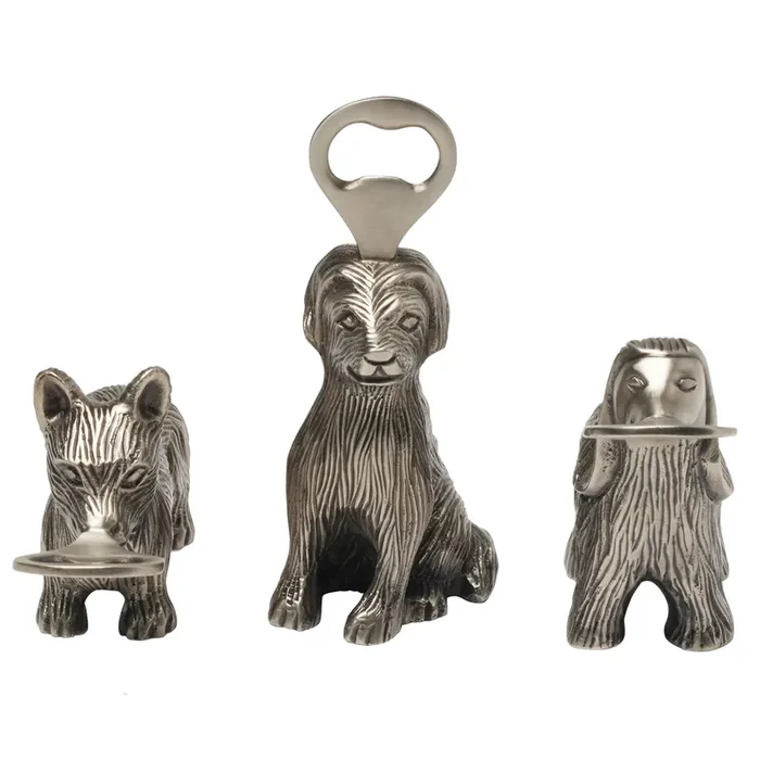 Puppy Club Antique Pewter Bottle Opener Set/3