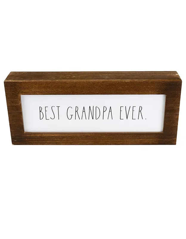 Rae Dunn 12×5 “Best Grandpa Ever” Desk Sign