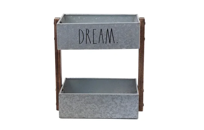 Rae Dunn “Dream” 2 Tiers Galvanized Metal Storage Caddy