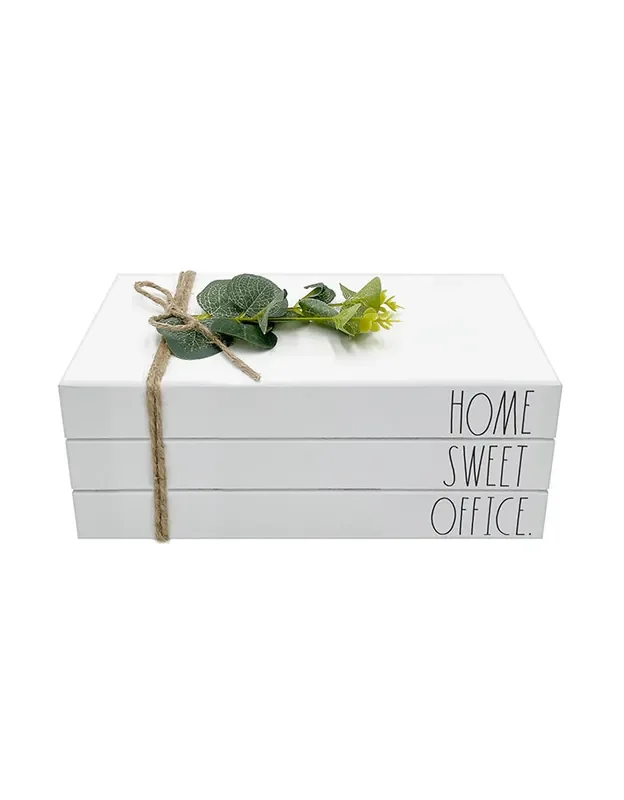 Rae Dunn “Home Sweet Office” Wooden Fake Decor Books