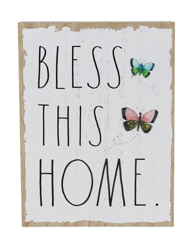 Rae Dunn “Bless This Home” Vintage Rectangle Wooden Sign