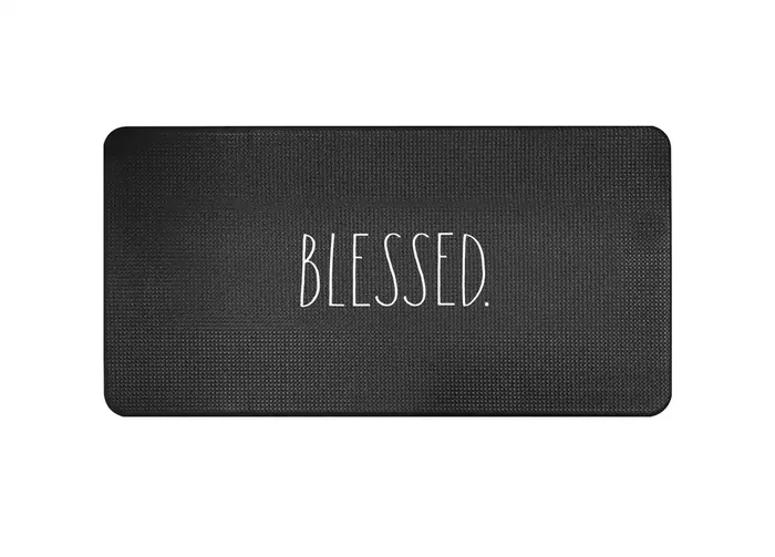 Rae Dunn “Blessed” Anti-Fatigue Farmhouse Black Kitchen Mat