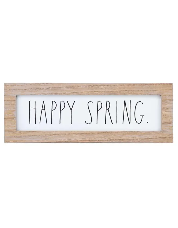 Rae Dunn Decor Freestanding Wooden “Happy Spring” Sign