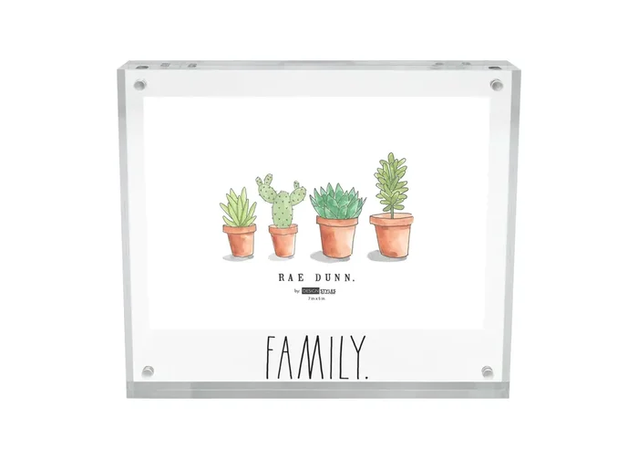 Rae Dunn “Family” 7×5 Acrylic Standing Clear Picture Frame