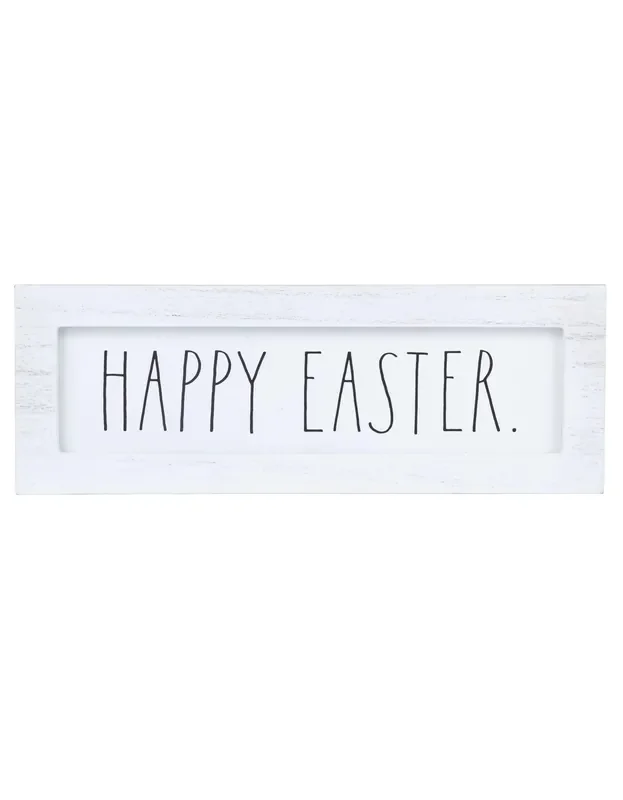 Rae Dunn Freestanding White Wooden “Happy Easter” Sign
