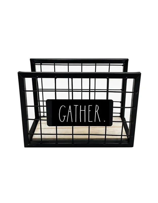 Rae Dunn “Gather” Black Farmhouse Wire Napkin Holder