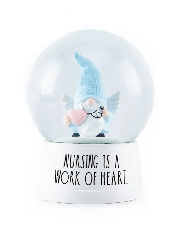 Rae Dunn Gnome Snow Globe “Nursing is a Work of Heart”